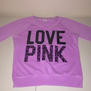 PINK light v-neck crew neck(willing to negotiate)